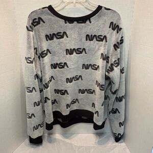 Fifth Sun NASA Logo Crewneck Sweatshirt in Gray and Black